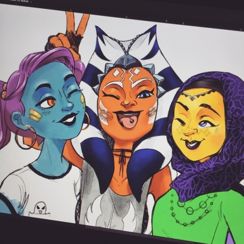 wickedgrace0:Still painting these lovely ladies~ #myart #art #artistsoninstagram #starwars #starwars