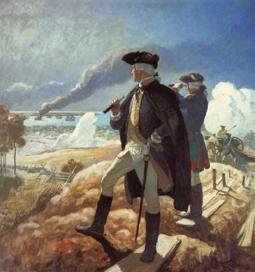 revwarheart:N.C. Wyeth’s “View of George Washington at Yorktown”.