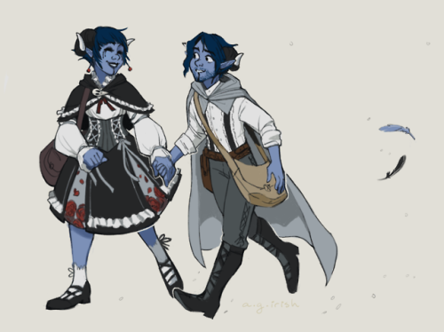 ( ( echoes ) )fan art of critical role from a couple episodes ago, as soon as i heard GOTH TWINSIES 