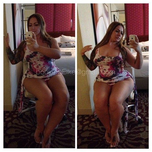 elkestallion:Sitting pretty… Wassup #Vegas#bombshell #elke #stallion #sexy #curves #iloveelke