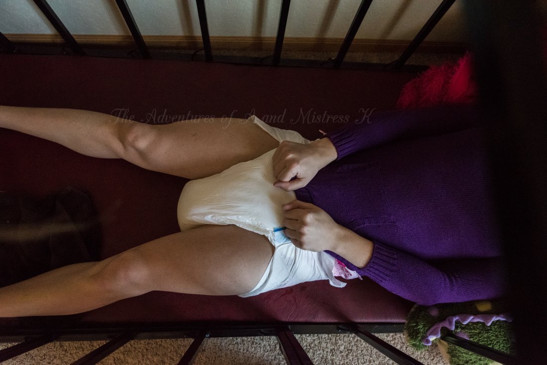 theadventuresofaandk: I know you’ve been wearing a diaper all day little one, but