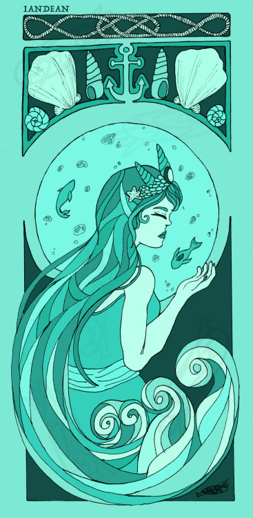 Mar English Tada! “nanny-aleida” gave me, with turquoise tones!I made some kind of goddess of the se