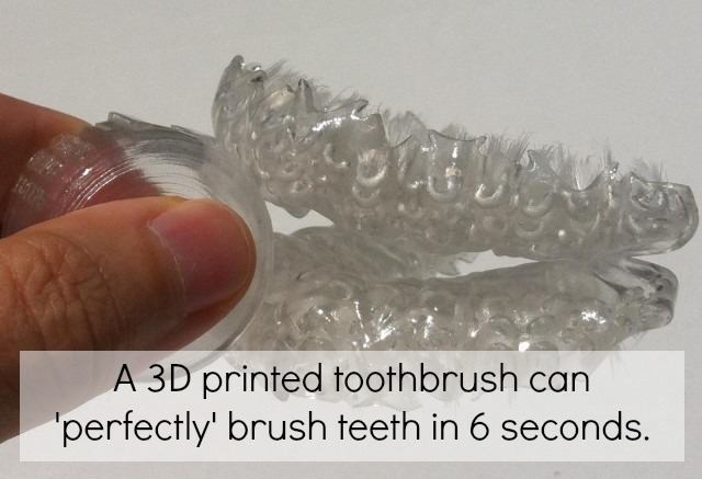 To ensure the best possible fit, a dentist will take a 3D image of the patient’s mouth. A reverse mold is created, and ultrasoft bristles are attached. To use it, bite and grind teeth on the toothbrush 15 times. It only takes 6 seconds, but is...