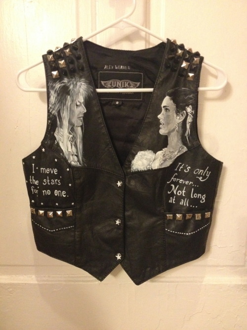 thegothicalice:  New leather vest I bought, then proceeded to stud and paint. I may or may not have a problem.