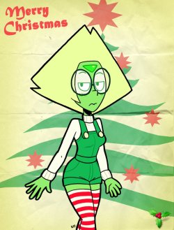 eyzmaster: #XmasGals Peridot by theEyZmaster  It’s that time of the year! Time for some #XmasGals Pinups!#MerryXmas Everyone!======================#XmasGals Character: Peridot from Steven Universe    &lt;3 &lt;3 &lt;3