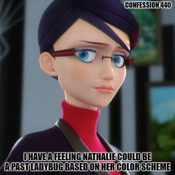 miraculousladybug-confessions:  “I have a feeling Nathalie could be a past Ladybug based on her color scheme” 