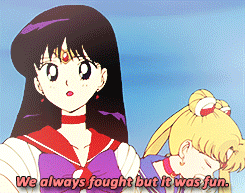 bluetiefling:  Favorite Sailor Moon Scenes → Rei’s Goodbye to Usagi in Season