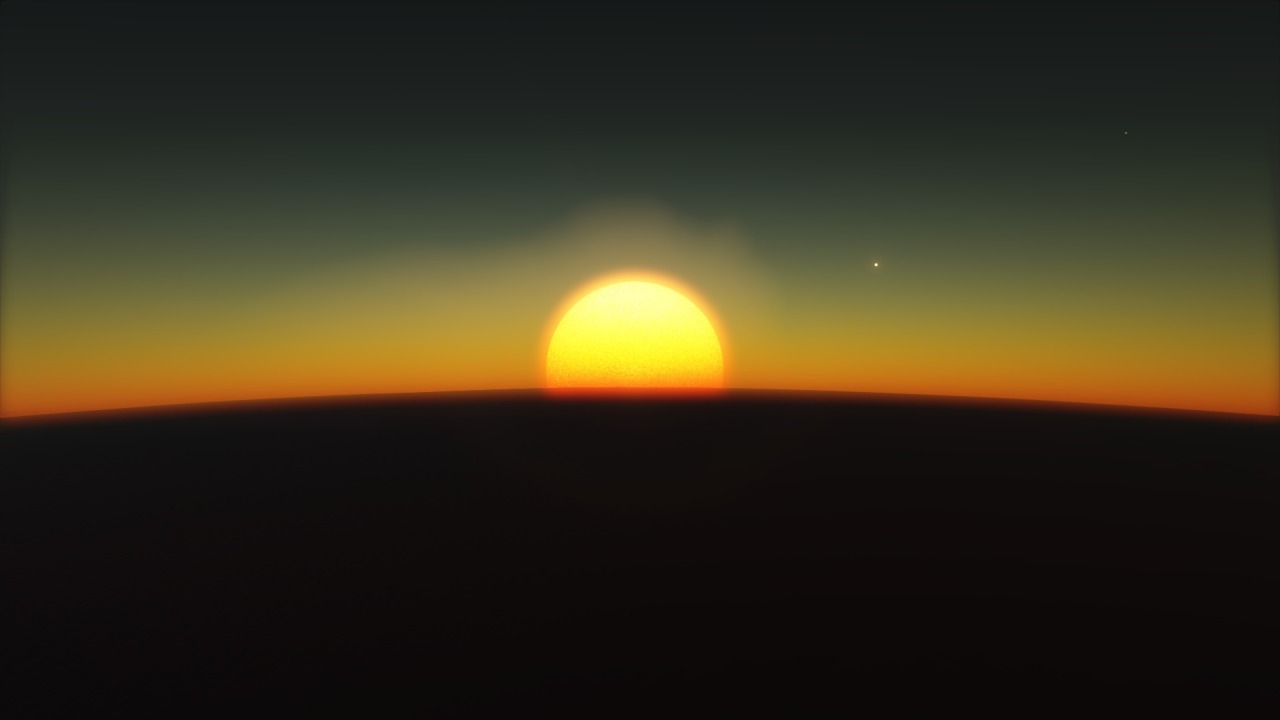 testtubespace:Sunrise over a scorched desert planet. Taken from 25.6km above the