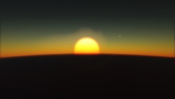 Testtubespace:sunrise Over A Scorched Desert Planet. Taken From 25.6Km Above The