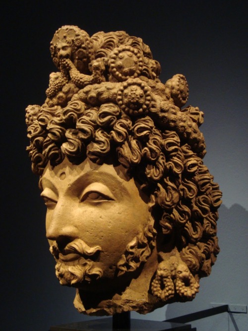 Bodhisattva head, stucco from Gandhara