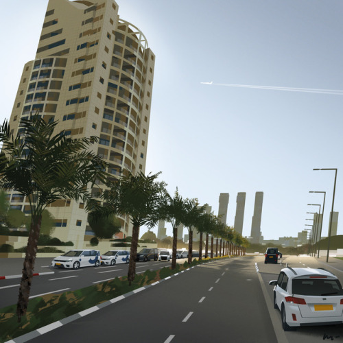 Virtual Plein Air, quick practice..Tel-Aviv, Israel.