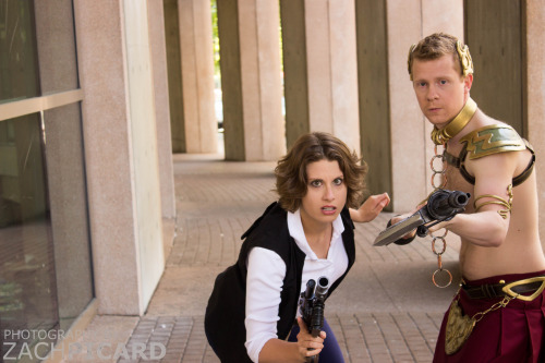 cccakery:  Lady Han Solo and Slave Prince Leia Photo shoot  Cosplayers: C&C Cosplay Photographer: Zach Picard 