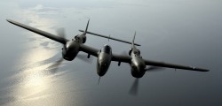 wombatmac:  P-38 Lightning over the open