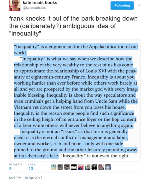 berniesrevolution:  Oh wow, that last one… (Thread Link) (Book Link)  Fucking THIS.This goddamned book needs to be bludgeoned over the heads of every damned Democrat in the country until they read it. 