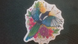 The sticker I ordered online has finally arrived. I have such a thing for magpies lately💙