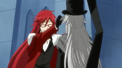 lokilaufeysonthefrostgiant:  intheskywithcats:  new hobby: taking screenshots of every scene grell sutcliff is in  Some how this reminds me of Loki….not sure why…