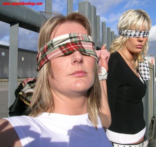 xlerstville:  graybandanna:  Busy agenda for the day: Bound and gagged in the back of a car Tied to a fence, gag removed Joined by another girl, gagged again Re-tied to fence and blindfolded with same scarves used for gags  Quite the agenda!