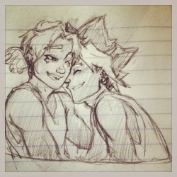 batty4u:Yugioh doodle of the day, I like the idea of Atem and Malik being really close.