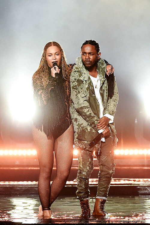 mcavoys: Beyoncé and Kendrick Lamar perform onstage during the 2016 BET Awards at the Microsoft Thea