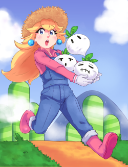 akiosketch: Overalls Peach