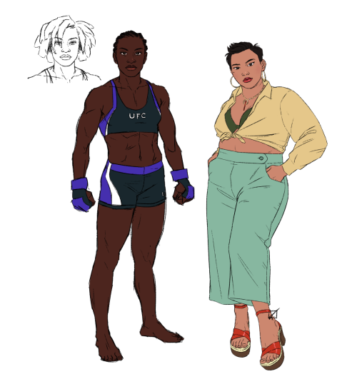 Redesigns of a couple of OCs from a superhero team I drew some years ago, Nomi and Ton Yun.UFC is no