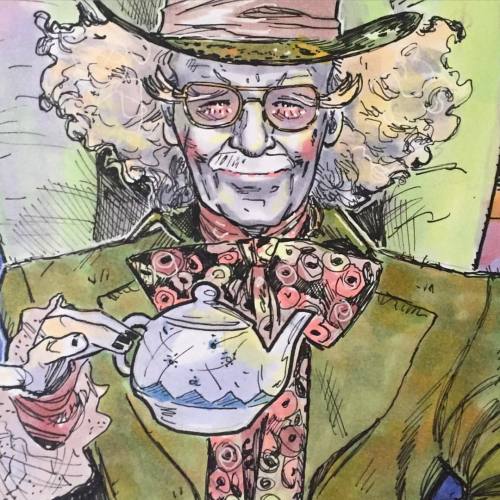 Afternoon tea with Mad Stan #stanlee #madhatter #request #claymann #marvel #marvelcomics #aliceinwon