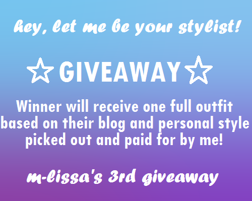 m-lissa:  m-lissa:  I’m excited to announce my third giveaway!  This one is going