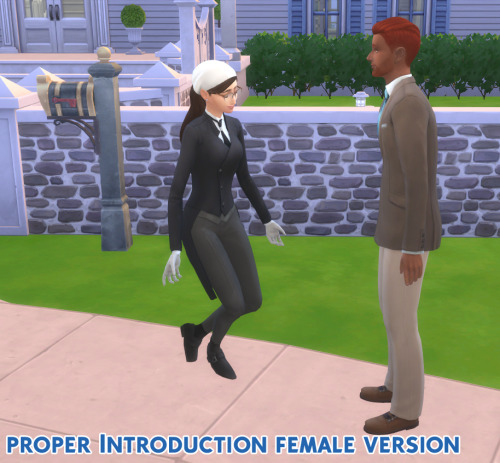 I added 3 new animation and interaction for proper trait like:- Proper kiss hand (romantic interacti