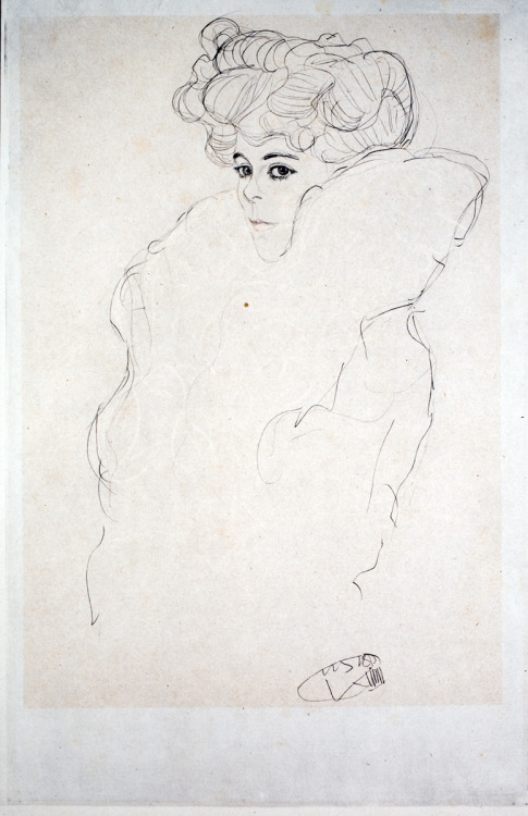 Gustav Klimt - Portrait Sketch - 1919Gustav Klimt - Study for Woman in a Boa - 1919Gustav Klimt - St