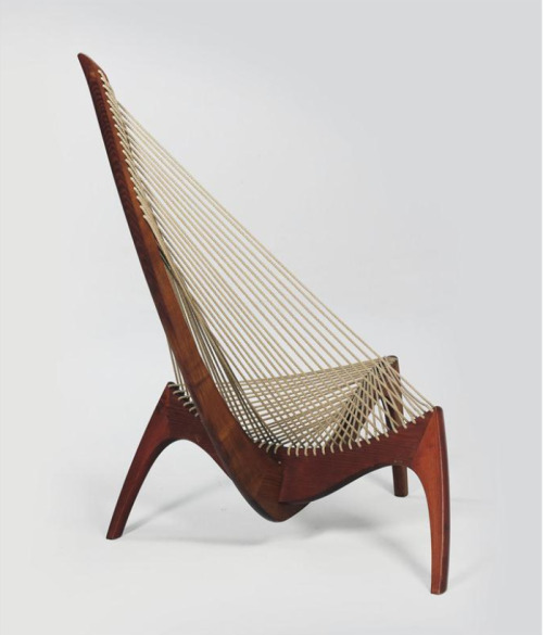 Jorgen Hovelskov, harp chair, 1968. For Christensen &amp; Larsen, Denmark. The legs are homage to vi