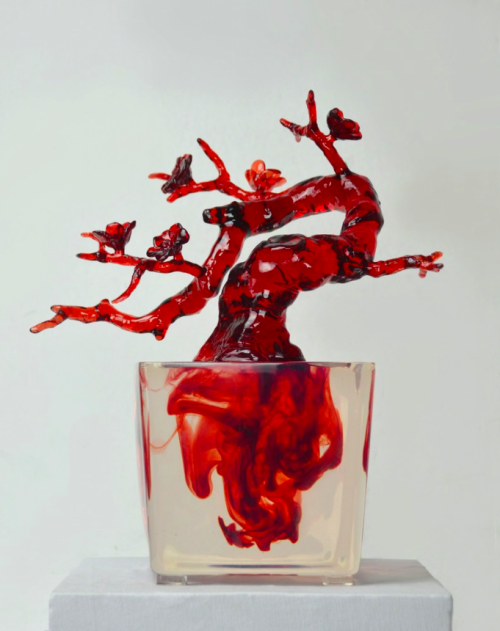 lumannn:myampgoesto11:Li Jinguo’s crystal resin Bonsai sculpture series, 2015solo exhibition at Red 