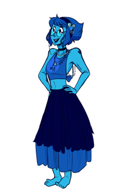 tellersplace:a happy witch lapis for   nightmare-loon because my last witch was kind of triggeryand a high waited skirt opal for   toenytoe  