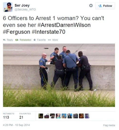 acacophony:  iwriteaboutfeminism:  Police continue to make arrests at Ferguson protest. Part 4.  Take note: The moment people stopped reblogging and tweeting and writing news articles and calling attention to Ferguson, they brought back the armored cars.