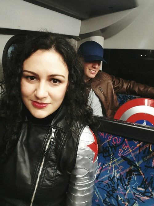 itsbuckybitch: On our way to the city for the midnight Civil War screening! If I don’t survive