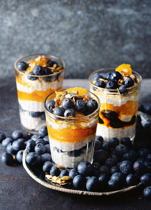 Delicious - the perfect party favour! Blueberries & Orange Chia Parfait