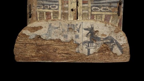 Foot of a wooden anthropoid coffinFrom tomb 46/47 at Thebes, Upper EgyptLate 17th - early 18th dynas