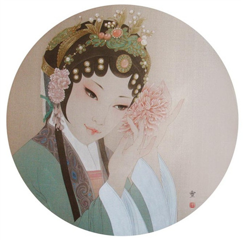 mingsonjia:  周雪《美人记》 Gongbi Painting      By Zhou Xue