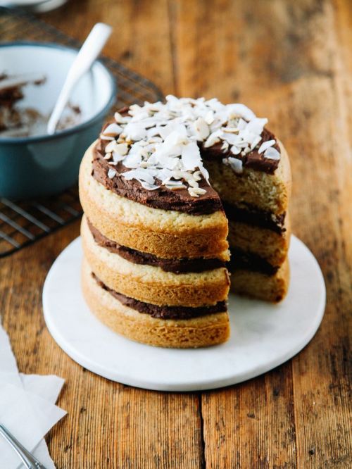 confectionerybliss:Almond Cake with Chocolate-Coconut Frosting • Oh, Lady Cakes