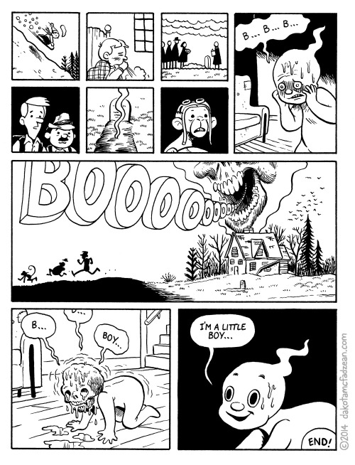 dakotamcfadzean:Ghostie in “Ghost-Mashers”I made this short bootleg comic for the Red House antholog