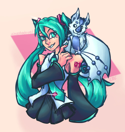 Bday present for @miloticmiku​; her stand White Knuckles with Miku 