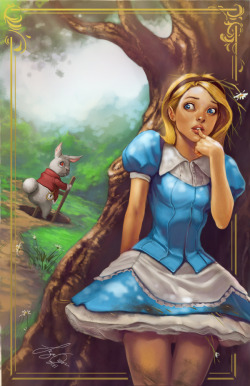 algiel:  The White Rabbit and Alice by kamillyonsiya