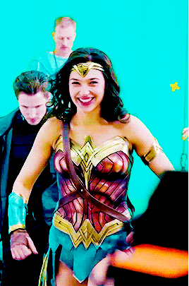 dianaprincedaily:Gal Gadot behind the scenes of Wonder Woman