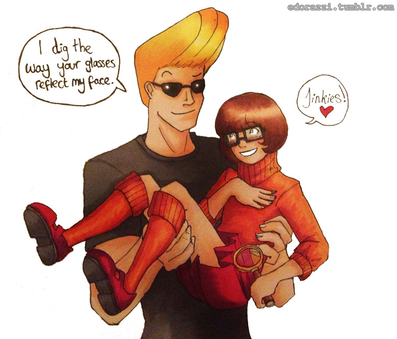 Velma and Johnny Bravo by QueenBlackDiva on Newgrounds