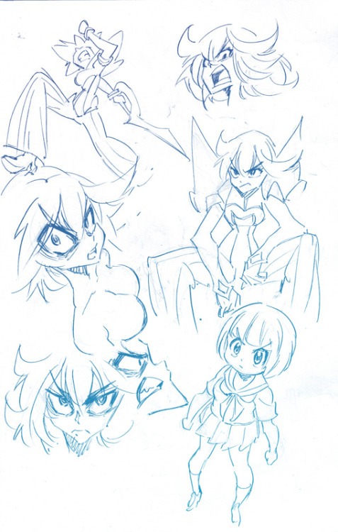 rafchu:  More Kill la Kill doodles! All my favorite strong moments from episode 21 ^^  eep <333