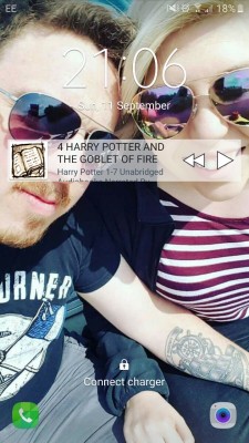 Thanks @megustamike for tagging me in this thingy. 😀👍 so um lock screen is me and the lovely boyf. Home screen is me and my beautiful sister and brother. I am listening to the Harry Potter audio books read by Stephen Fry. Finally a selfie of me