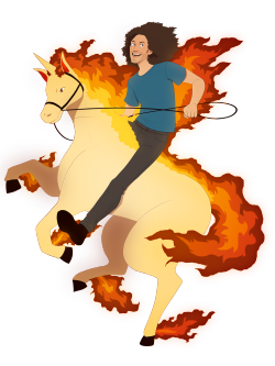 jessekarger:  I finally finished watching the Grumps’ unfinished  play through of Pokemon Fire Red. That’s 114 episodes, dude.  So, here’s some art of Dan riding a rapidash since he reacted positively to it (even though they unfortunately never