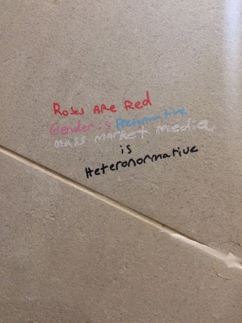 queergraffiti:“roses are red, gender is performative, mass market media is heteronormative&rdq