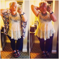 killerkurves:  hautenheavy:  It was a warm day - had to look cute and prepared for the weather. Loving this sheer top that I should prolly wear an undershirt with, but I just can’t be bothered. #ootd #wiwt #plussize #plussizeootd #plussizestyle #plussizeb