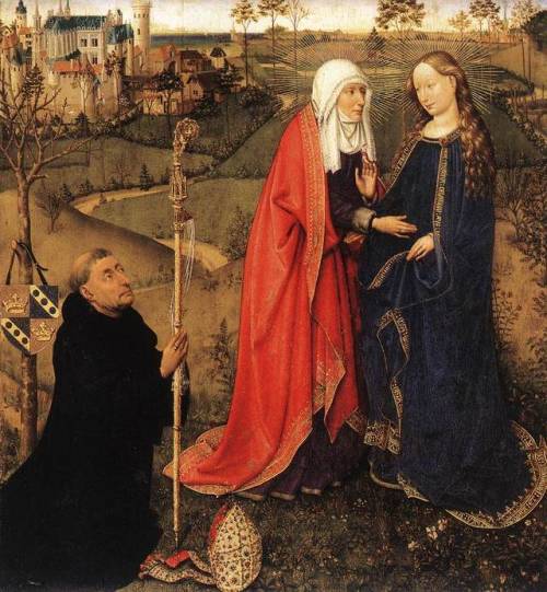 The Visitation, from the Altarpiece of the Virgin (St. Vaast Altarpiece), Jacques Daret, ca. 1434-35