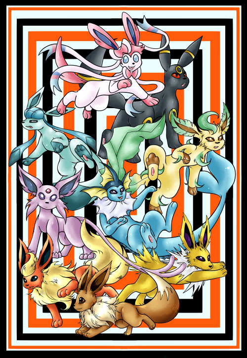 gaacha: Eevee Evolutions Poster Print - Sci Fi on the Rock 2015Available Online on request!